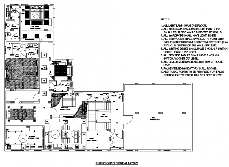 Third floor electrical bungalow layout file
