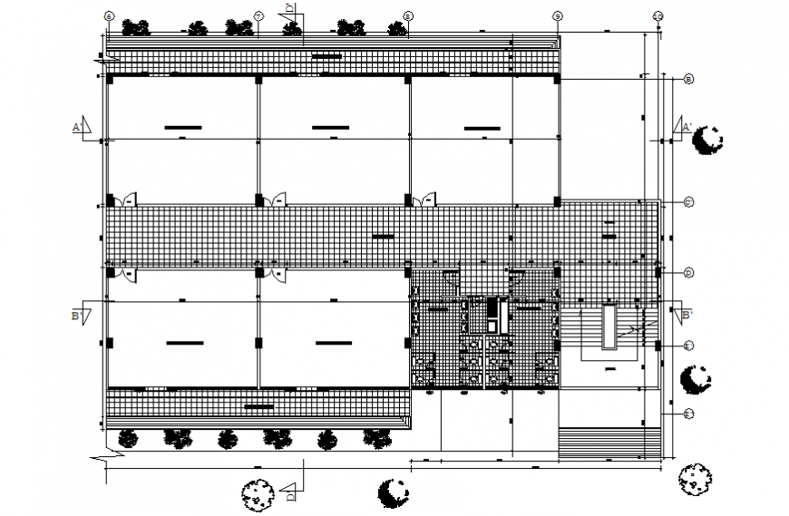 Third floor plan details of primary school details dwg file
