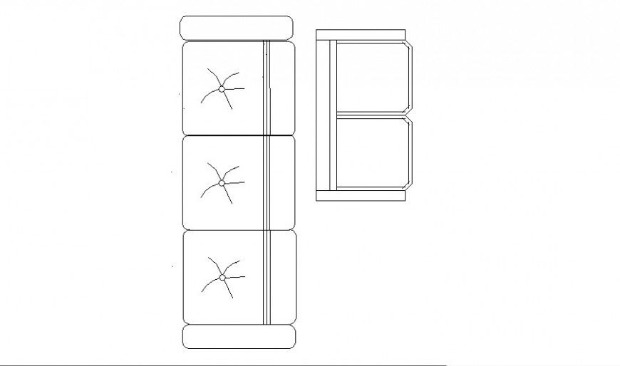 Three and Two Seated Sofa Set Blocks CAD DWG File Format
