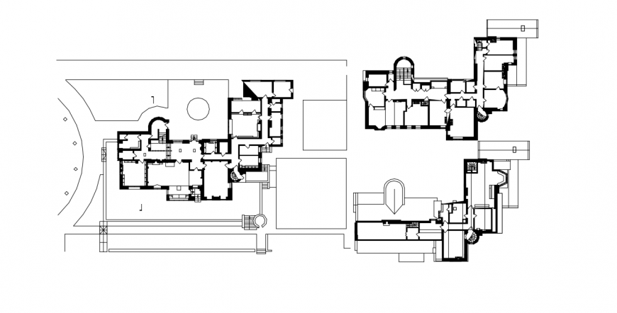 Three floors framing plan structure details for hill station house dwg file