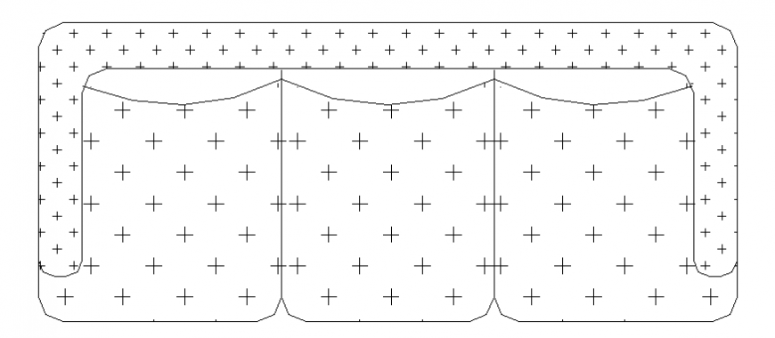 Three seated sofa set top view elevation block cad drawing details dwg file