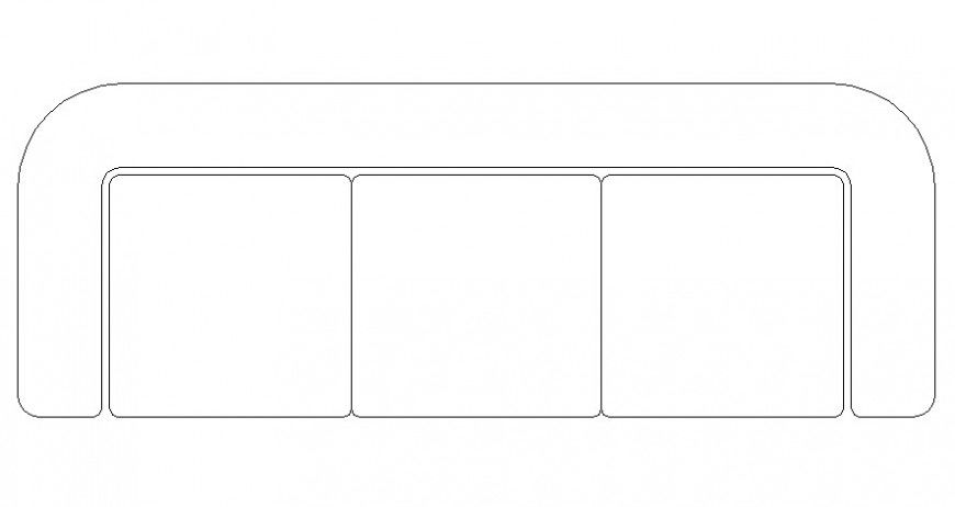Three Seater Sofa Set AutoCAD Furniture Block DWG File