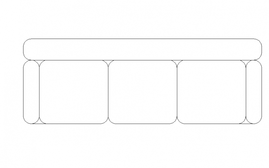 Three Seater Sofa Seating Design CAD Block DWG File