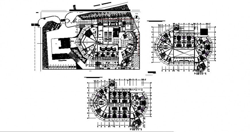 Three story commercial building units drawings autocad file