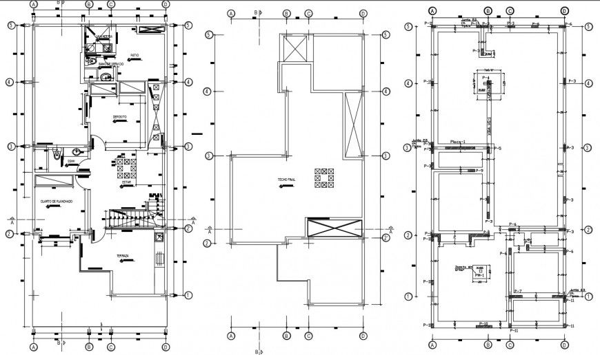 Three story house floors sanitary installation drawing details dwg file