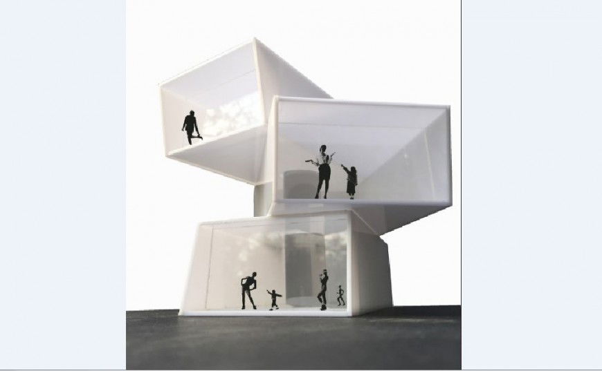 Three story luxuries house 3d exterior model drawing details jpg file