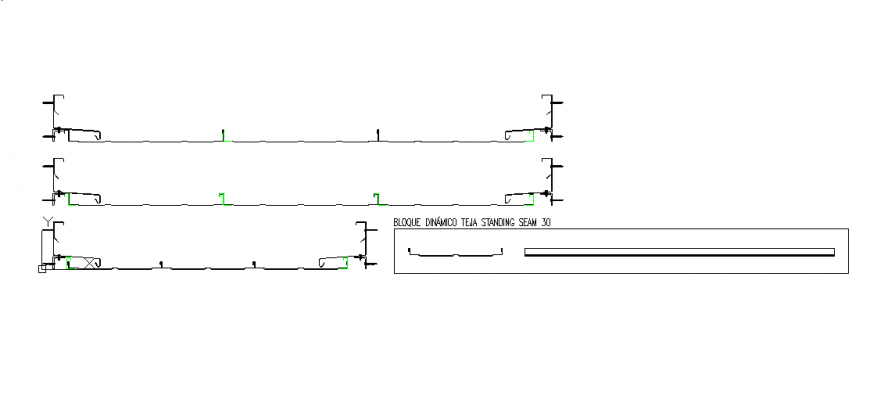 Tile standing seam plan dwg file