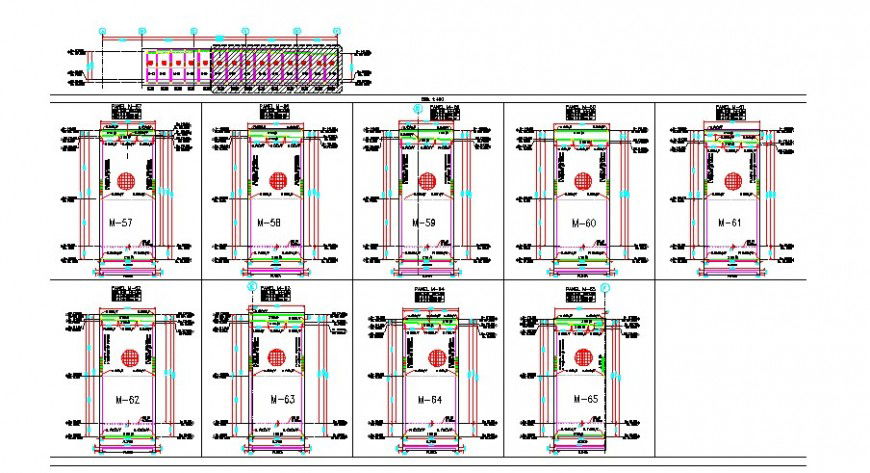 Tiltup walls section and constructive structure cad drawing details dwg file