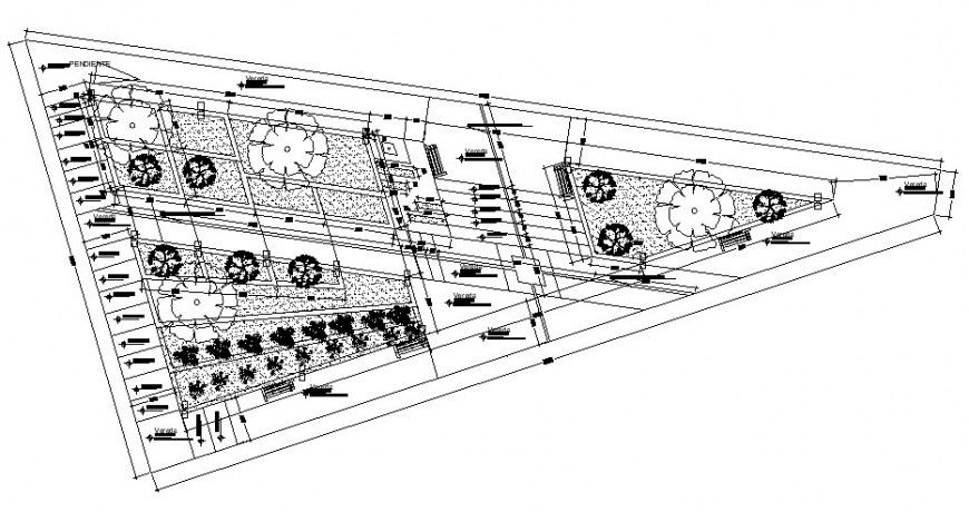 Tinker bell park recreational green area landscaping structure details dwg file