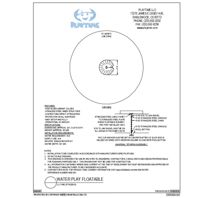Tiny luly pad water animal floatable cad block design dwg file