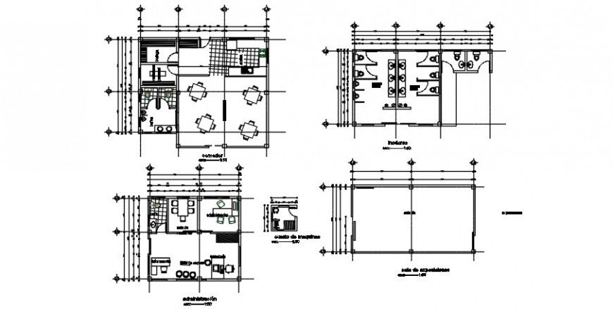 Toilet, canteen and guard room of park layout plan cad drawing details dwg file