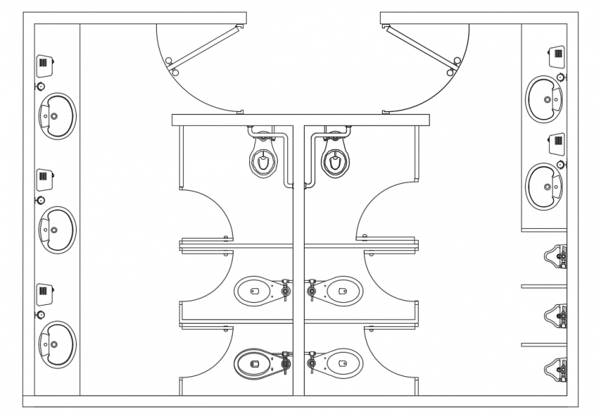 Toilet & Wash Room Design Lay-out Plan