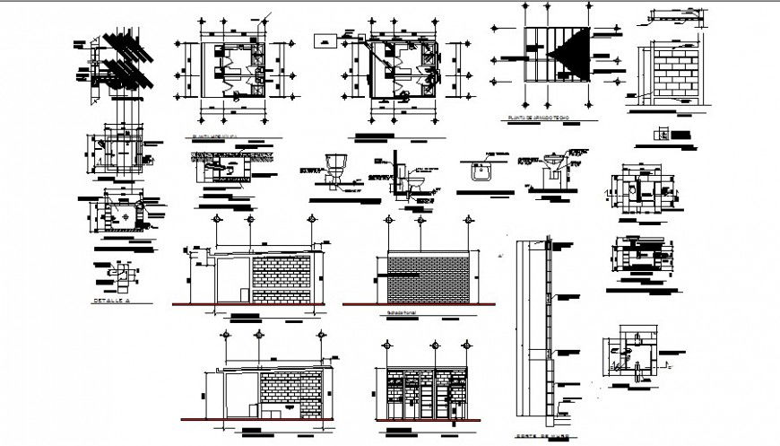 Toilet construction detail drawing in AutoCAD file.