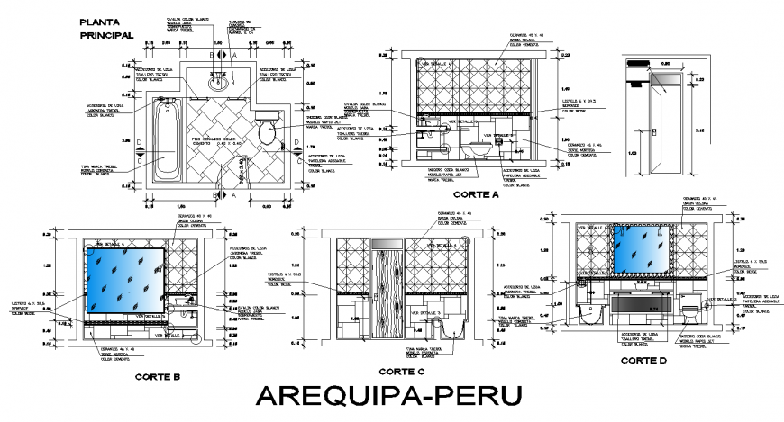 Toilet detail drawing with interior drawings in dwg AutoCAD file.