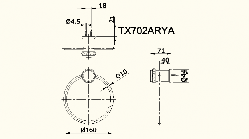 Toilet detail elevation and plan layout file
