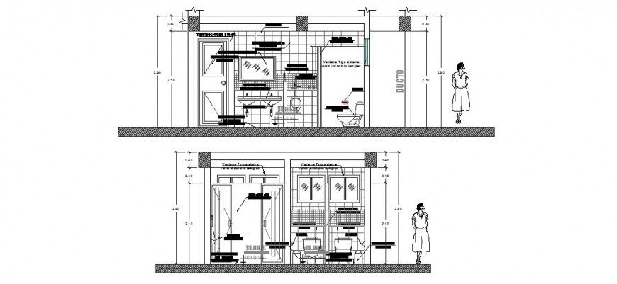 Toilet elevation detail drawing in dwg AutoCAD file.