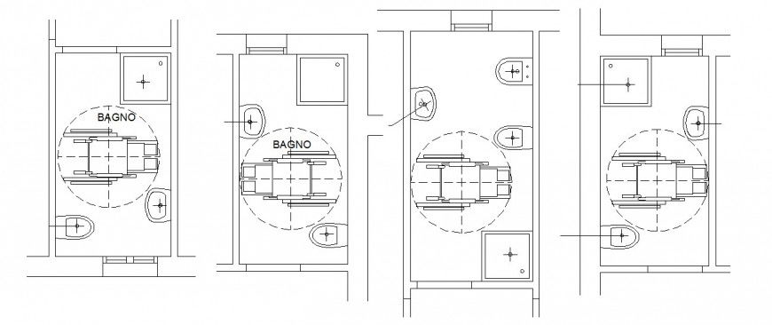 Toilet for handicapped plans and installation cad drawing details dwg file