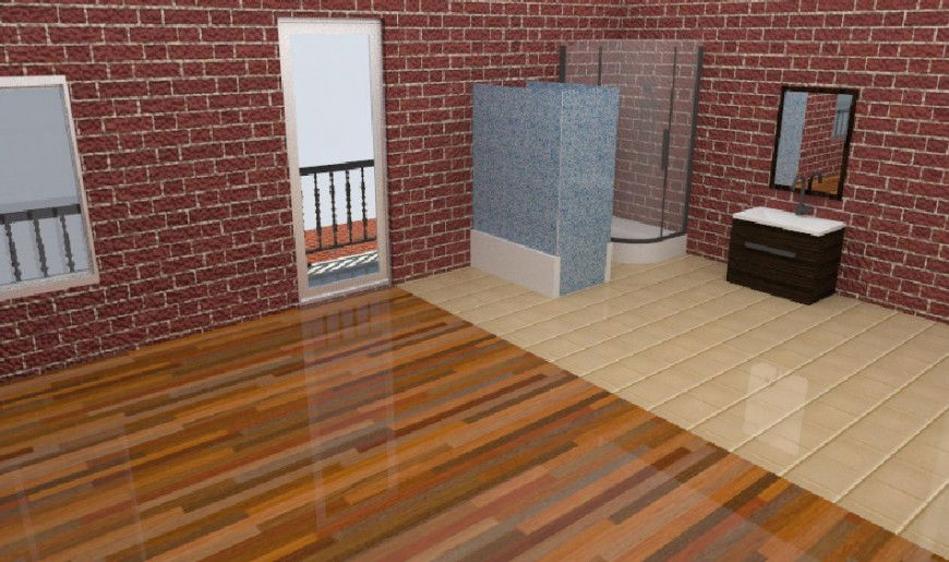 Toilet interior 3d view image in JEPG.