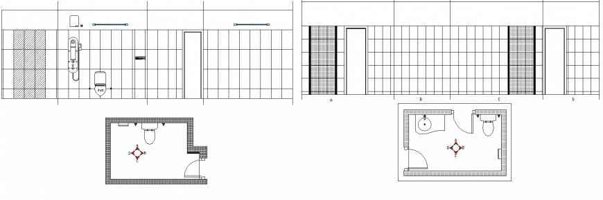 Toilet layout drawing in dwg AutoCAD file.