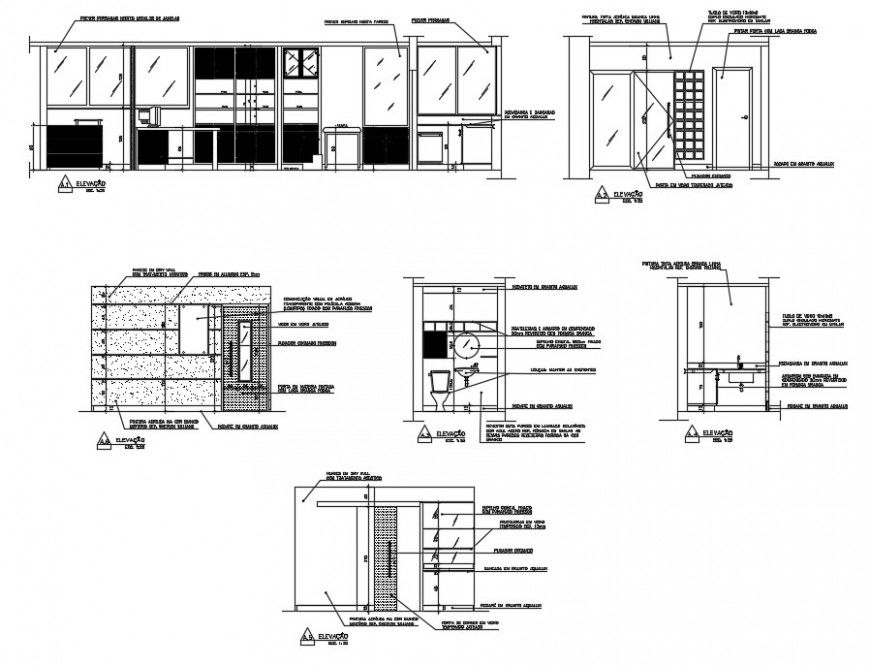 Toilet of hospital installation and furniture drawing details dwg file