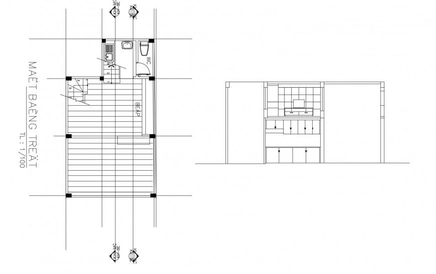 Toilet of house plan and sanitary installation cad drawing details dwg file