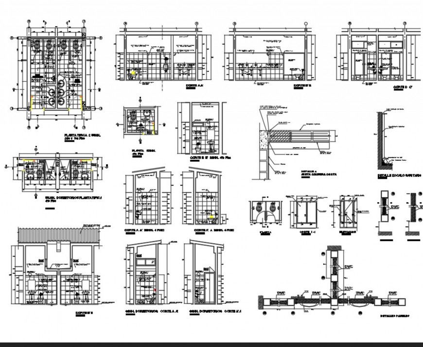 Toilet plan, elevation and section autocad file