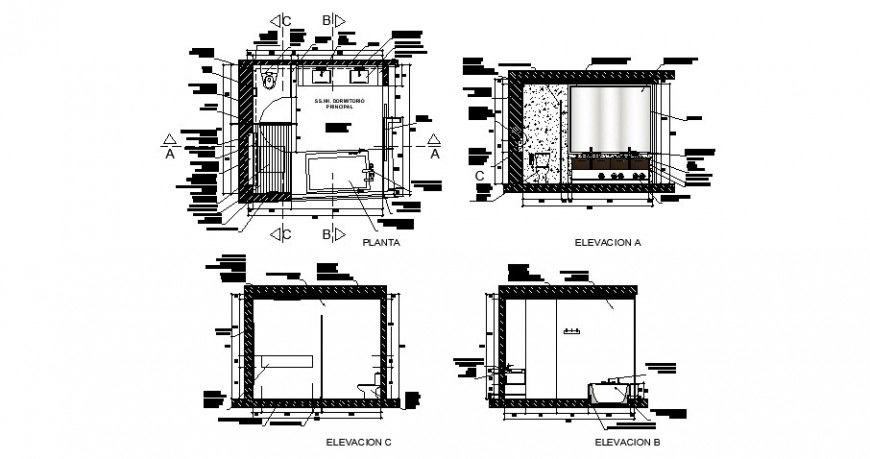 Toilet plan and elevation detail drawing in dwg AutoCAD file.