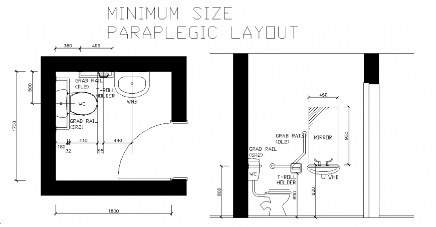 Toilet Plan Detail in DWG file