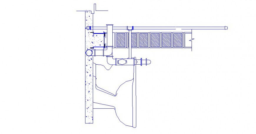 Toilet sheet installation and plumbing structure details dwg file