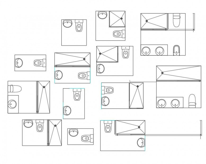 Toilet with cut out plan autocad file,