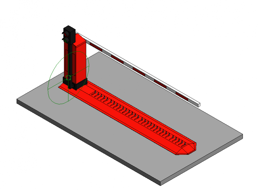 Toll-tax hurdle detail elevation 3d model layout 3d max file