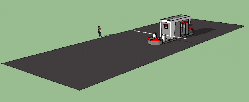 Toll tax building detail elevation 3d model Sketch-up file