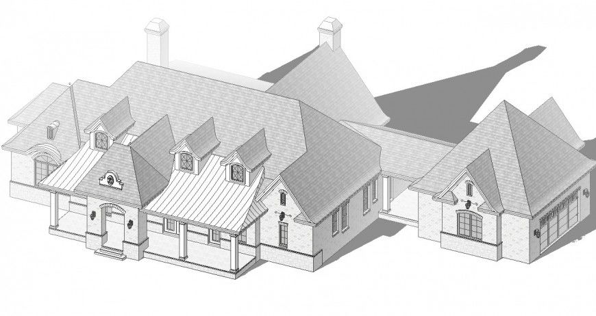 Top 2d elevation view of a house concept