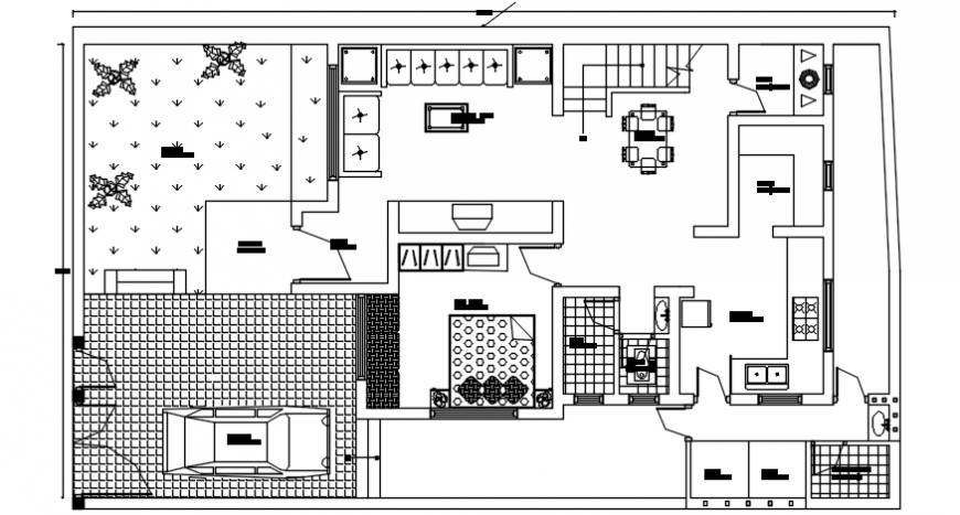 Top Complete furniture top view plan details of a house plan