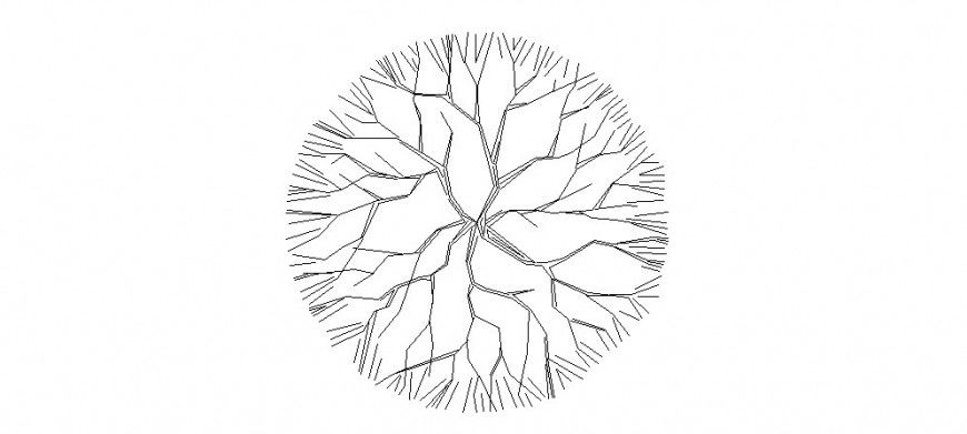 Top elevation of landscaping tree detail 2d view layout dwg file,