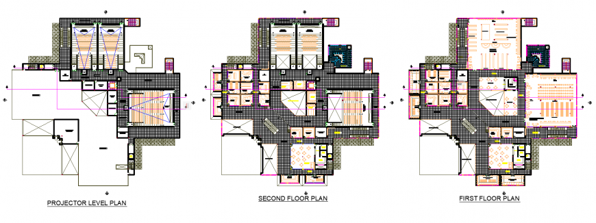 Top plan of shopping mall drawing in dwg file.