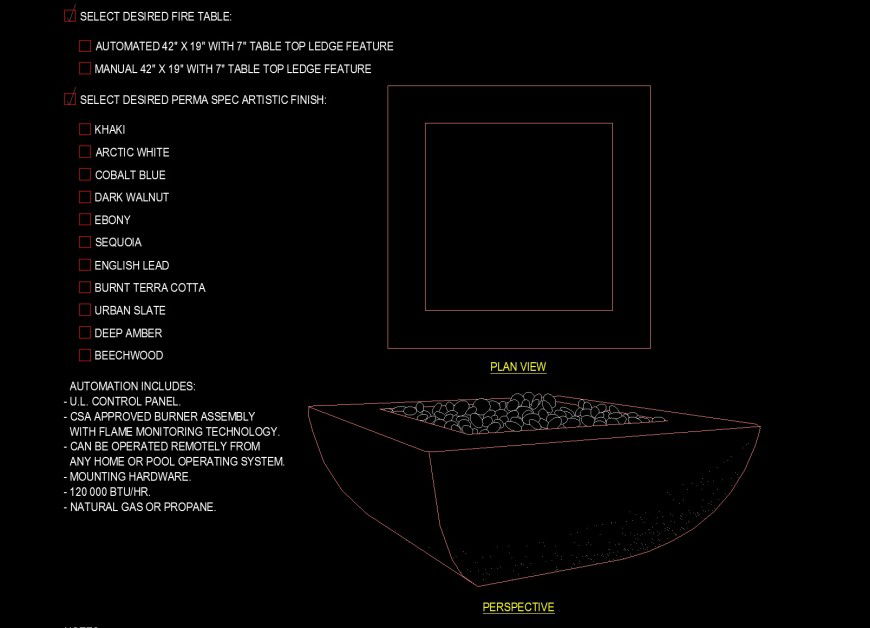 Top surface Square shape planter drawing in dwg file.