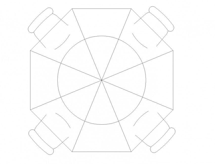 Top view 2 D Ombrellone plan layout file