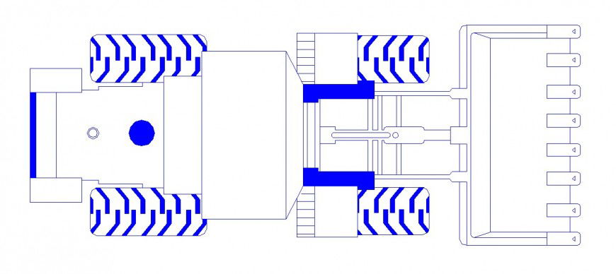 Top view 2d elevation block drawing details of constructive vehicle dwg file