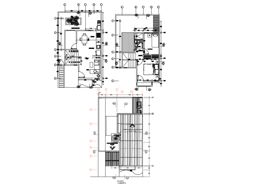 Top view architectural and terrace plan detail dwg file