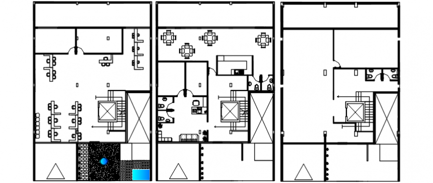 Top view architectural plan view detailing of office