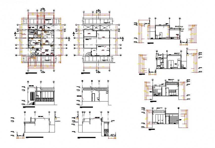 Top view architecture and construction plan detail