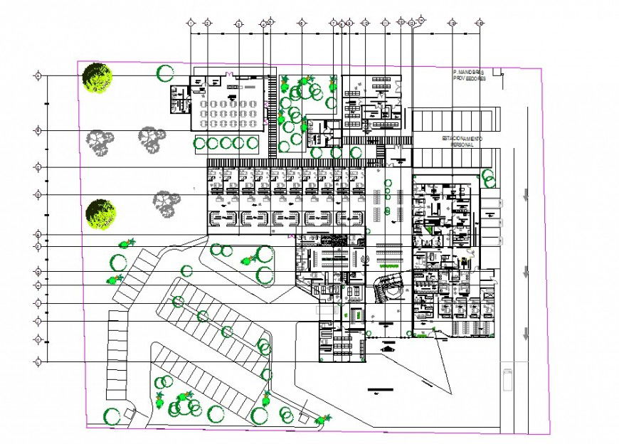 Top view architecture plan of a big architectural project file