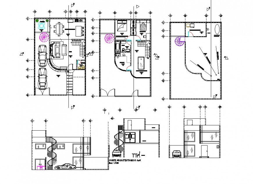 Top view architecture plan of a house
