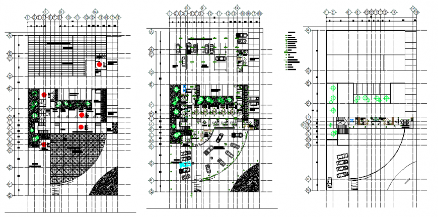 Top view cafe and hotel dwg file