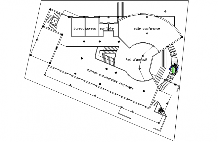 Top view conference plan detail top view