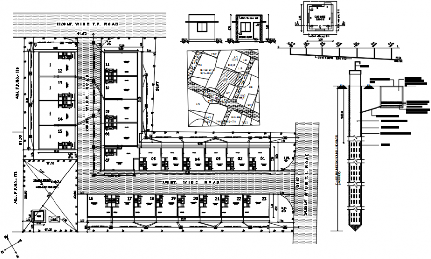 Top view construction layout details structure