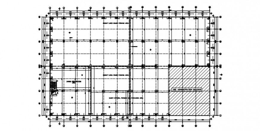 Top view construction layout of factory dwg file