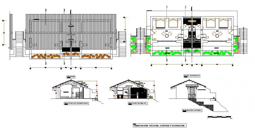 Top view detail of a hotel furniture