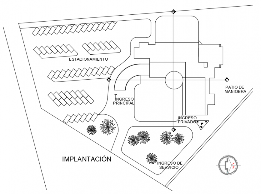 Top view drawing Shopping center dwg file